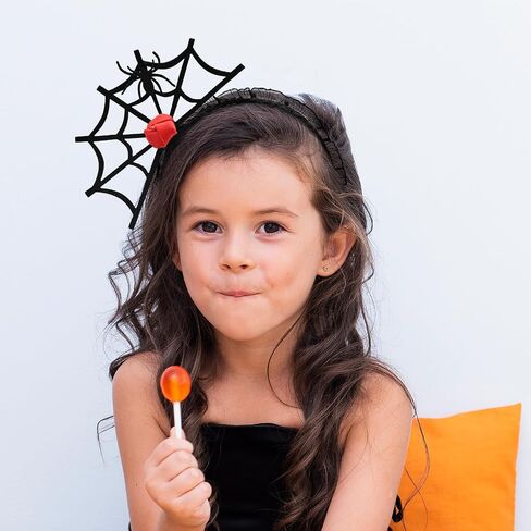 Halloween Spider Web Headband, Black Lace Hairband, Gothic Cosplay Costume Accessory for Women Girls Hair Accessories (Red) in Saudi Arabia