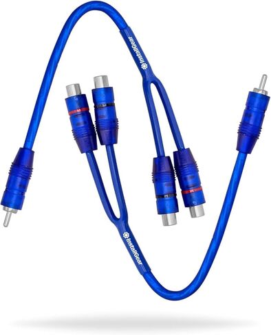 InstallGear 1ft Shielded 1 Female to 2 Male RCA Y Adapter Connector - RCA Splitter 1 Female to 2 Male (2 Pack) in Kuwait