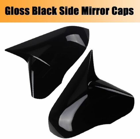 2Pcs Mirror Covers Car Side Mirror Caps Rearview Mirror Covers for Hyundai 9th Sonata 2015 2016 2017 2018 2019,With Turn signal Light,Glossy Black in Saudi Arabia