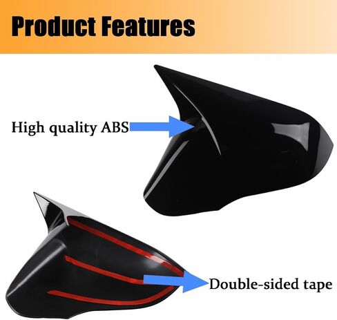 2Pcs Mirror Covers Car Side Mirror Caps Rearview Mirror Covers for Hyundai 9th Sonata 2015 2016 2017 2018 2019,With Turn signal Light,Glossy Black in Saudi Arabia
