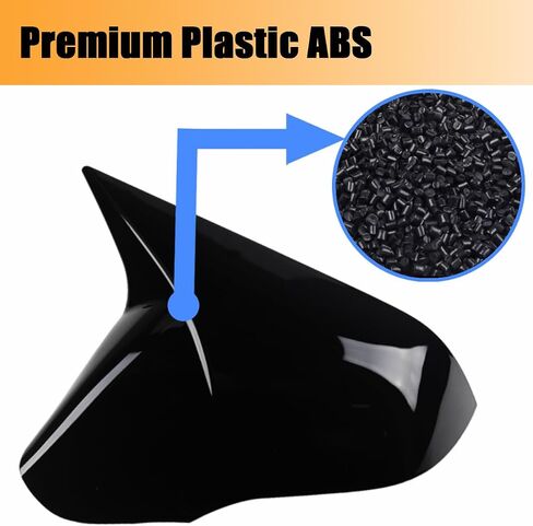 2Pcs Mirror Covers Car Side Mirror Caps Rearview Mirror Covers for Hyundai 9th Sonata 2015 2016 2017 2018 2019,With Turn signal Light,Glossy Black in Saudi Arabia
