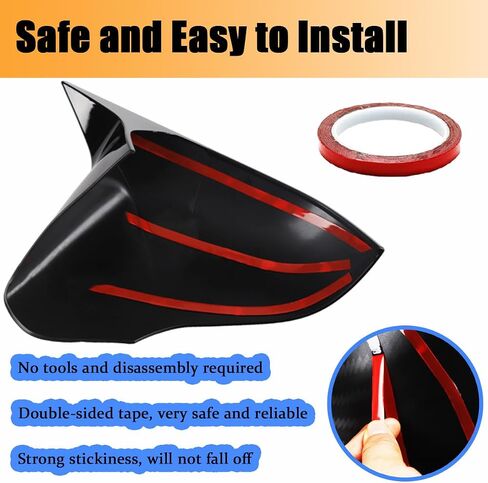 2Pcs Mirror Covers Car Side Mirror Caps Rearview Mirror Covers for Hyundai 9th Sonata 2015 2016 2017 2018 2019,With Turn signal Light,Glossy Black in Saudi Arabia