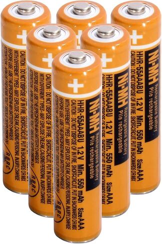 AAA Rechargeable Batteries for Panasonic Cordless Phones 4-Pack,NiMH 1.2v | 550mAh Pre-Charged，Ready to Use,low self-discharge, 2500 cycles,for Remote Controls,Toys，Clocks in Kuwait