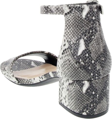 صندل نسائي من Sugar Noelle ذو كعب منخفض مكون من قطعتين وحزام كاحل للسيدات صندل ثعبان 6 in Kuwait