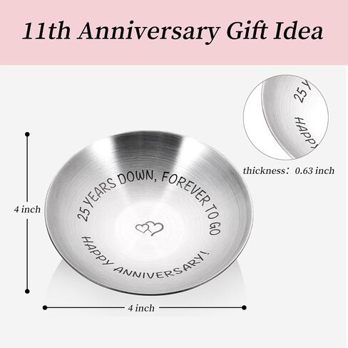 زينة الذكرى السنوية الخامسة والعشرين للزوجين، هدايا الزفاف بالذكرى الخامسة والعشرين، هدايا فضية للذكرى السنوية الخامسة والعشرين للرجال والنساء، صينية مجوهرات الذكرى السنوية الخامسة والعشرين للزوجة، هدية عيد الحب للآباء in Kuwait