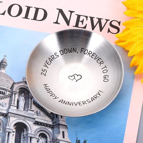 زينة الذكرى السنوية الخامسة والعشرين للزوجين، هدايا الزفاف بالذكرى الخامسة والعشرين، هدايا فضية للذكرى السنوية الخامسة والعشرين للرجال والنساء، صينية مجوهرات الذكرى السنوية الخامسة والعشرين للزوجة، هدية عيد الحب للآباء in Kuwait