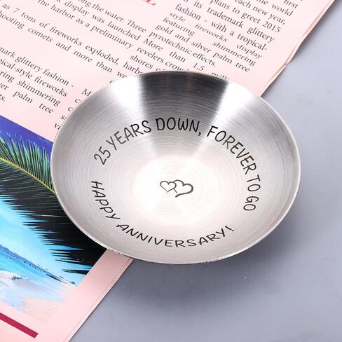 زينة الذكرى السنوية الخامسة والعشرين للزوجين، هدايا الزفاف بالذكرى الخامسة والعشرين، هدايا فضية للذكرى السنوية الخامسة والعشرين للرجال والنساء، صينية مجوهرات الذكرى السنوية الخامسة والعشرين للزوجة، هدية عيد الحب للآباء in Kuwait