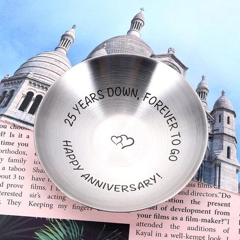 زينة الذكرى السنوية الخامسة والعشرين للزوجين، هدايا الزفاف بالذكرى الخامسة والعشرين، هدايا فضية للذكرى السنوية الخامسة والعشرين للرجال والنساء، صينية مجوهرات الذكرى السنوية الخامسة والعشرين للزوجة، هدية عيد الحب للآباء in Kuwait