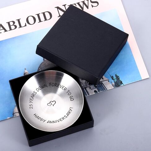 زينة الذكرى السنوية الخامسة والعشرين للزوجين، هدايا الزفاف بالذكرى الخامسة والعشرين، هدايا فضية للذكرى السنوية الخامسة والعشرين للرجال والنساء، صينية مجوهرات الذكرى السنوية الخامسة والعشرين للزوجة، هدية عيد الحب للآباء in Kuwait