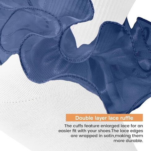 Komorebi Big Ruffle Socks Woman Double Lace Turn Cuff Socks for Womens Ankle Socks Frilly Dress Socks in Saudi Arabia
