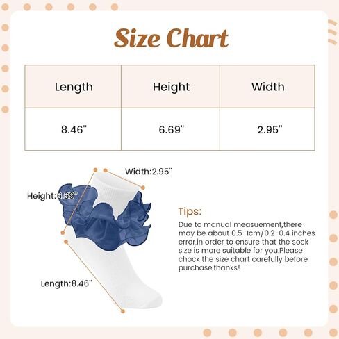 Komorebi Big Ruffle Socks Woman Double Lace Turn Cuff Socks for Womens Ankle Socks Frilly Dress Socks in Saudi Arabia