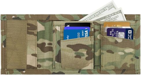 PETAC GEAR Tactical Mens Wallet,Trifold Nylon Credit ID Card Pocket Water Resistant Cash Card Holder with Back coin Zipper Pocket (MC) in Kuwait