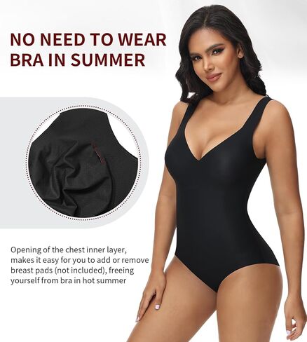 SHAPSHE الجسم المشكل البطن التحكم فاجا كامل الجسم ملابس داخلية بعقب رافع انخفاض قطع أكمام قصيرة ارتداءها للنساء بالإضافة إلى حجم الخصر خطف Cincher الخامس الرقبة تانك الأعلى تجريب الخروج صيف 2024 أسود in Kuwait