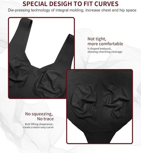 SHAPSHE الجسم المشكل البطن التحكم فاجا كامل الجسم ملابس داخلية بعقب رافع انخفاض قطع أكمام قصيرة ارتداءها للنساء بالإضافة إلى حجم الخصر خطف Cincher الخامس الرقبة تانك الأعلى تجريب الخروج صيف 2024 أسود in Kuwait