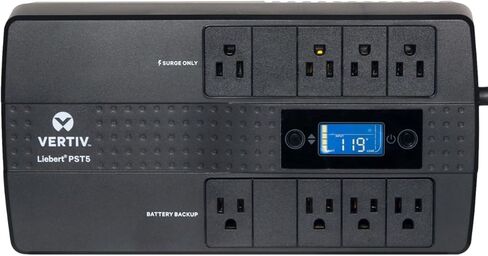 Liebert PST5 UPS - 350VA/200W 120V, Standby Power, 8 Outlets, Network Protection, 3 Year Warranty, Shutdown software, Uninterruptible Power Supply, Battery Backup with Surge Protection (PST5-350MT120) in Saudi Arabia