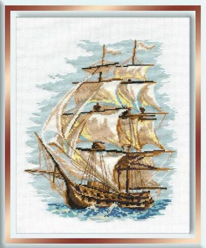 RIOLIS 479 - Ship - Counted Cross Stitch Kit 11¾" x 15¾" Zweigart 15 ct. White AIDA 12 Colors in Saudi Arabia