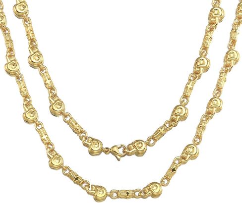 Chain Necklace Bracelet for Men Design Skulls 18K Gold or Black Plated Stainless Steel Chain Hip Hop Necklace 7inch to 28inch in Saudi Arabia