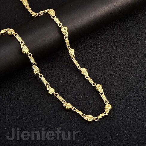 Chain Necklace Bracelet for Men Design Skulls 18K Gold or Black Plated Stainless Steel Chain Hip Hop Necklace 7inch to 28inch in Saudi Arabia