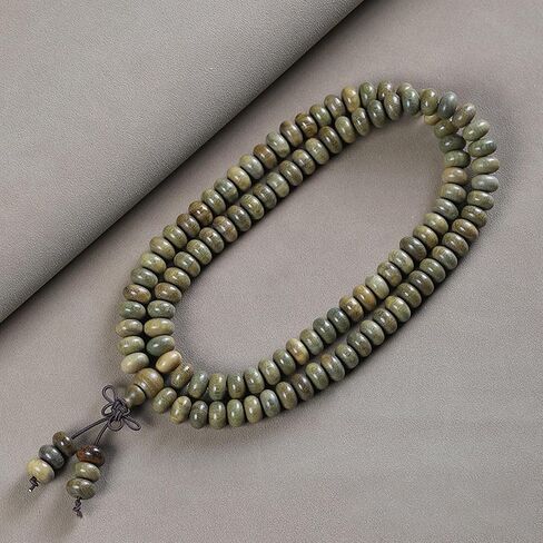 Green Sandalwood Mala Bracelet for Men 108 Beads for Meditation Mala Beads Necklace in Saudi Arabia