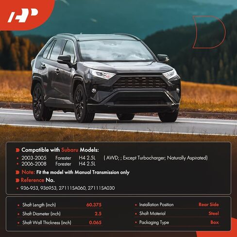 A-Premium Rear Complete Drive Shaft Prop Shaft Driveshaft Assembly Compatible with Subaru Forester 2014-2017, Crosstrek 2016-2017, XV Crosstrek, AWD Automatic CVT Transmission, Replace# 27111FJ061 in Kuwait