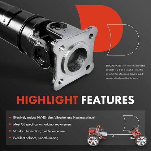 A-Premium Rear Complete Drive Shaft Prop Shaft Driveshaft Assembly Compatible with Subaru Forester 2014-2017, Crosstrek 2016-2017, XV Crosstrek, AWD Automatic CVT Transmission, Replace# 27111FJ061 in Kuwait