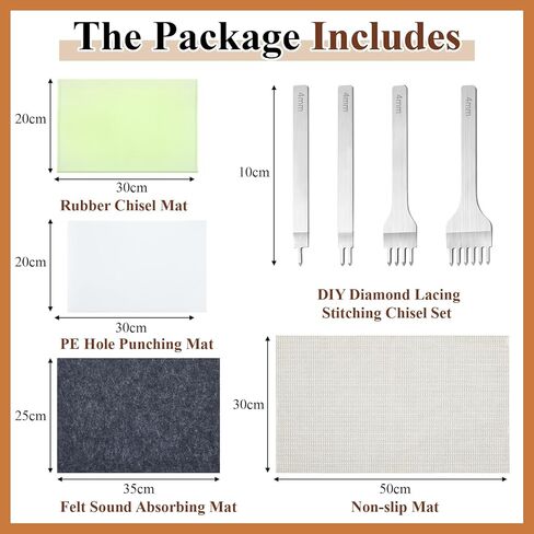 8 قطع من وسادات الثقب الجلدية مقاس 30.48 سم × 20.32 سم مجموعة أدوات ثقب الجلد وأدوات اللكم ووسادة امتصاص الصوت ووسادة مضادة للانزلاق مع إزميل خياطة جلدي للعمل بالجلد in Kuwait