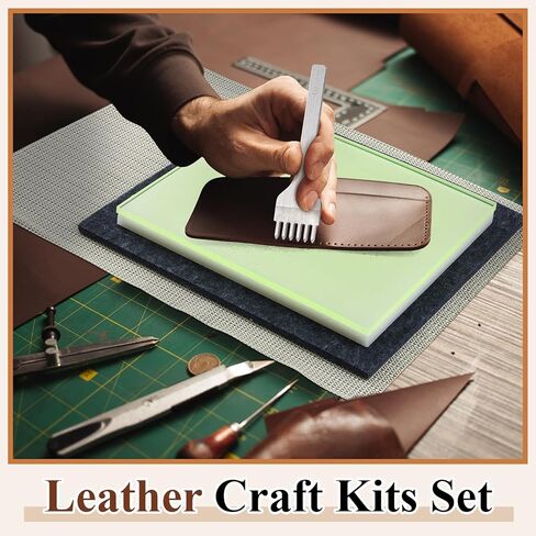 8 قطع من وسادات الثقب الجلدية مقاس 30.48 سم × 20.32 سم مجموعة أدوات ثقب الجلد وأدوات اللكم ووسادة امتصاص الصوت ووسادة مضادة للانزلاق مع إزميل خياطة جلدي للعمل بالجلد in Kuwait