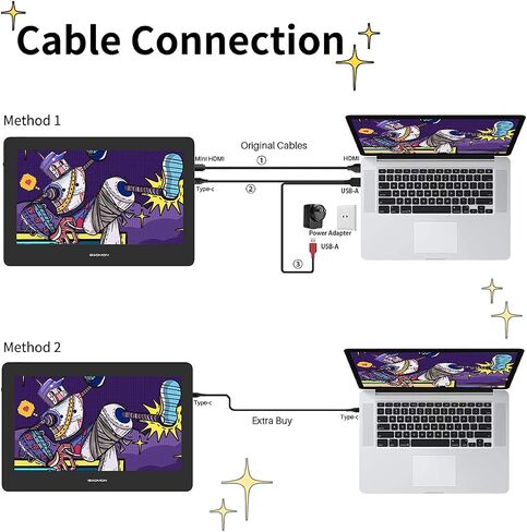 GAOMON PD1161 11.6 Inch Tilt Support Drawing Monitor,Pen Display,Graphic Drawing Tablet with Screen,Battery-Free Pen AP50 & 8 Shortcut Keys, for Drawing, Animation, Design, Photo/Video Editing in Saudi Arabia