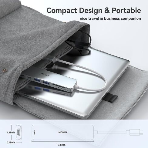 محول USB C HDMI لجهاز ماك بوك برو 2016/2017، مخرج 5 في 1 USB-C الى HDMI، قارئ بطاقات SD+MicroSD ومنفذين USB 3.0 (رمادي سبيس) in Kuwait