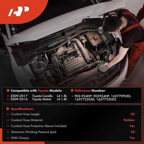A-Premium Engine Coolant Pipe Compatible with Toyota Corolla 2009-2017, Matrix 2009-2014, 1.8L in Saudi Arabia