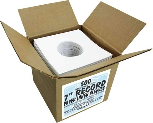(50) Square Deal Recordings & Supplies 7" Record Paper Inner Sleeves - White Archival Acid Free - #07IW - 50 Sleeves in Saudi Arabia
