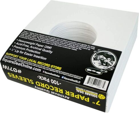 (50) Square Deal Recordings & Supplies 7" Record Paper Inner Sleeves - White Archival Acid Free - #07IW - 50 Sleeves in Saudi Arabia
