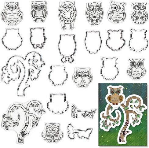 Halloween Trees Clear Stamps and Dies for Card Making, Scary Trees Background Rubber Stamps Fall Winter Tree Frame Cutting Dies Sets for Scrapbooking Journaling Crafts Supplies in Saudi Arabia
