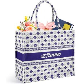 GUANJUNX Tote Bag Women Book Large Capacity Handbag with Lovely Dog Full Printing Design 5 Internal Space for Multi Organizes
