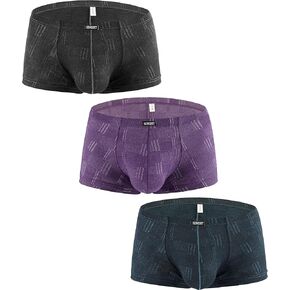 IKINGSKY Men's Four Way Stretch Boxer Briefs Sexy Pouch Shorts Low Rise Bulge Under Panties for Men
