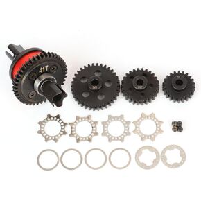 RCAWD 40CrMo 500K Oil 50T Center Diff Set& 14T 18T 24T Pinion Gear & Limited Slip Plates for Big Rock Typhon Mojave Kraton Outcast Fireteam Talion Notorious 6S EXB, 30% Upgrades