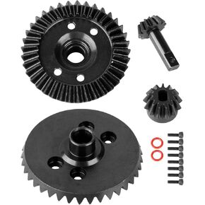 RC Steel 13-37T Differential Gear Set Upgrades Part for 1/10 Slash Rustler Stampede Hoss Slayer 4x4 T-MAXX XO-01 Summit Revo,Front Rear Gearbox Straight Grain Gears