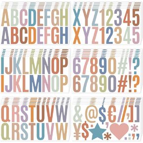 600Pcs Letter Stickers Large Bulletin Board Letters 36 Sheets 2.5inch Alphabet Stickers Vinyl Self-Adhesive ABC Number Stickers Poster Board Boho Classroom Mailbox Crafts Bottles Door Decor (Pastel)