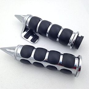 XKMT-Chromed Spike 1" Rubber Hand Grip with Contoured Throttle Boss Compatible with Kawasaki Nomad 1500 Fi Drifer Nomad 1500 Classic 1500 Fi Mean Streak Drifter Classic 800 1600 Vulcan 800 2000
