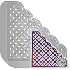 Matty’s Crafting Joy Lattice Journal Pocket Die Cut Set of 2, Scalloped Edge Pocket, Metal Cutting Dies for Card Making, Albums, Journals, Planners. Paper Crafting Dies, Scrapbooking Supplies