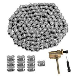 25 Roller Chain 132 Link with 10 Master Links and Chain Breaker, 25 Drive Chain Compatible with Razor MX500 MX650 SX500 Dirt Bike XRF500 MiniMoto, Fit for Motocross/Mini Bikes/Electric Dirt Bikes