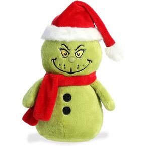 Aurora® Whimsical Dr. Seuss™ Grinch Snowman Stuffed Animal - Magical Storytelling - Officially Licensed - Green 8 Inches