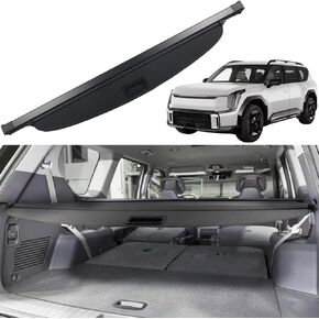 Cargo Cover for KIA EV9 2024 2025 Accessories Trunk Cover Rear Trunk Organizer Security Cover Shielding Shade, Black