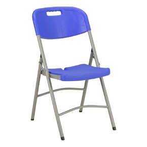 Norwood Commercial Furniture Blow-Molded Plastic Folding Chairs for Indoor/Outdoor Events, Commercial Event Chairs with 400-lb. Weight Capacity, Set of 4, Blue