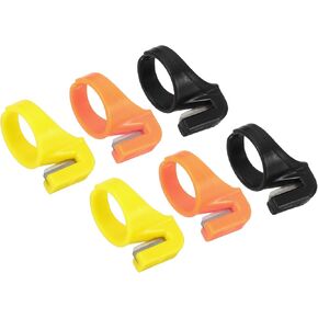PATIKIL Plastic Quilting Sewing Thread Cutter Ring, 6 Pcs Yarn Cutter Ring Finger Sewing Rings Cutting Tool for Cutting Yarn Fish Line Craft, 3Color