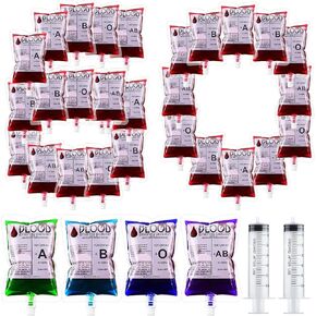 Nuenen 60 Pcs Halloween Blood Bags for Drinking, Vampire Party Drinking Pouches, Juice Puree Bag Reusable Energy Drink Container 8.5 Oz with Cap for Nurse Graduation Party
