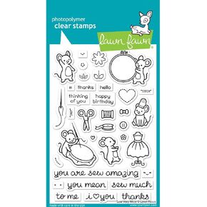 Lawn Fawn LF3061 Sew Very Mice 4X6 Clear Stamp Set