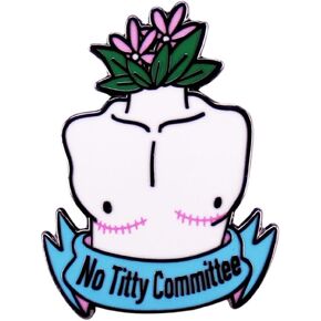 Transgender Pride Enamel Pin, No Tilty Committees Top Surgery Badge Lapel Pin for Hats, Clothes, Backpacks