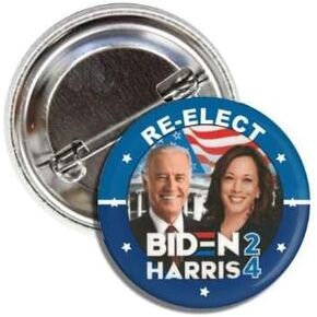 Generic Biden Harris 2024 Re-Elect Joe Biden Finish The Job Collectible Button Badge Pin, Made in USA