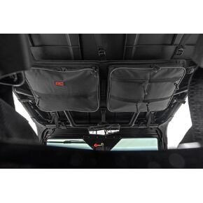 Rough Country Overhead Roof Storage Bag for Polaris RZR & Can-Am Defender Max - Water Resistant Nylon, UTV Cargo Bag